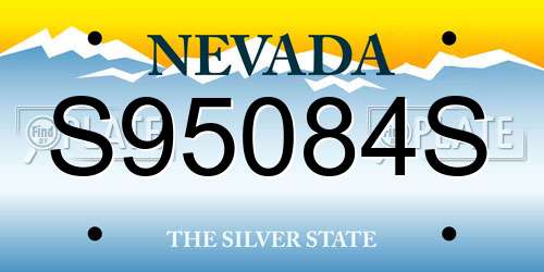 S95084S Nevada License Plate