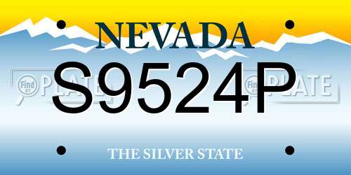S9524P Nevada License Plate