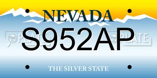 S952AP Nevada License Plate