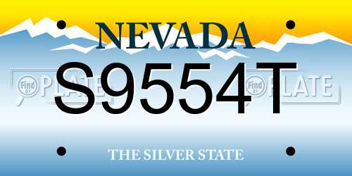 S9554T Nevada License Plate