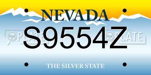 S9554Z Nevada License Plate