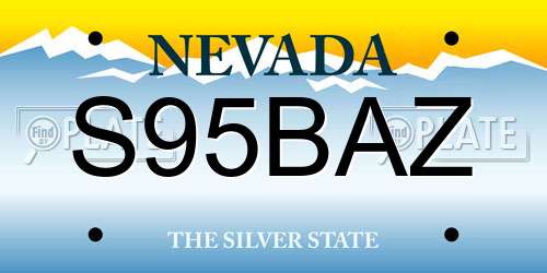 S95BAZ Nevada License Plate
