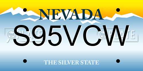 S95VCW Nevada License Plate
