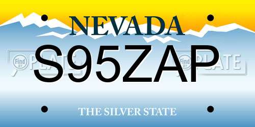 S95ZAP Nevada License Plate