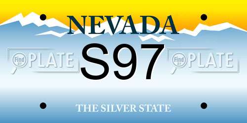 S97 Nevada License Plate