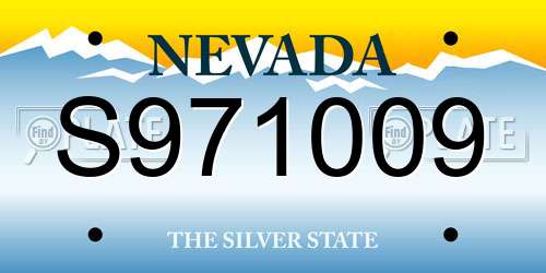 S971009 Nevada License Plate