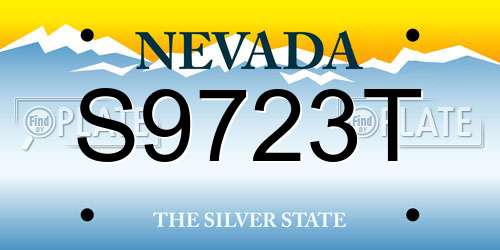 S9723T Nevada License Plate