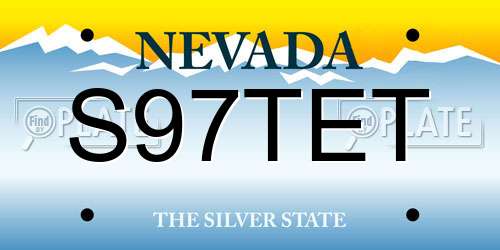 S97TET Nevada License Plate