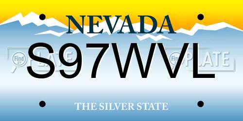 S97WVL Nevada License Plate