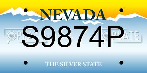 S9874P Nevada License Plate