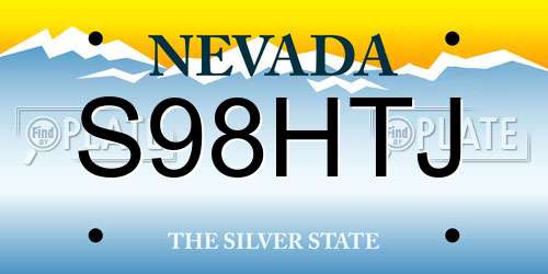 S98HTJ Nevada License Plate
