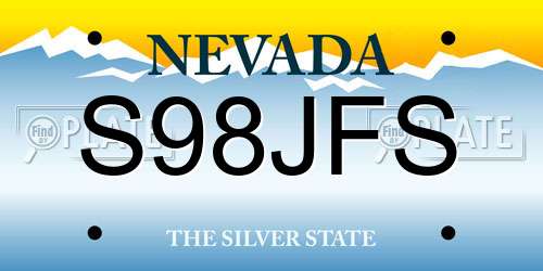 S98JFS Nevada License Plate
