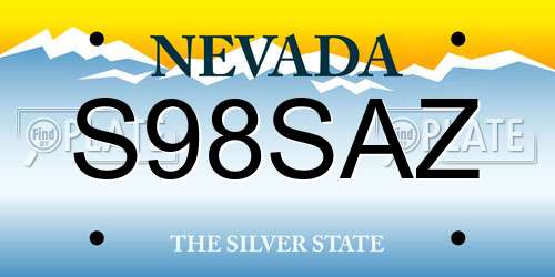 S98SAZ Nevada License Plate
