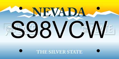 S98VCW Nevada License Plate