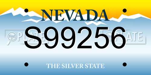 S99256 Nevada License Plate