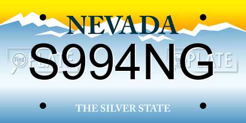 S994NG Nevada License Plate