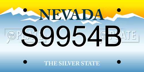 S9954B Nevada License Plate