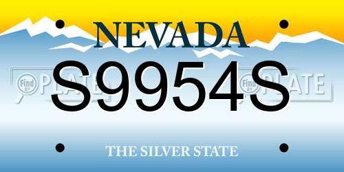 S9954S Nevada License Plate