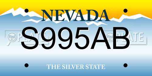S995AB Nevada License Plate