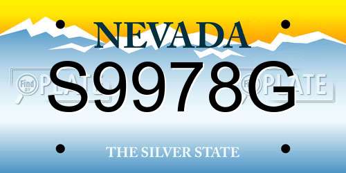 S9978G Nevada License Plate