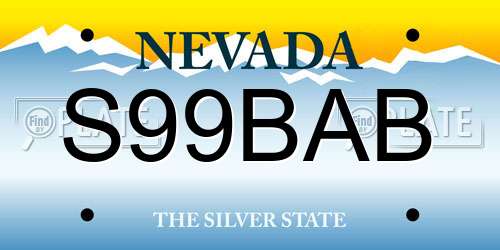 S99BAB Nevada License Plate