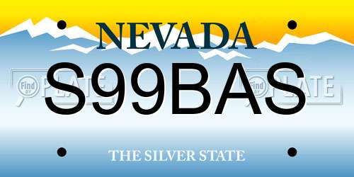 S99BAS Nevada License Plate