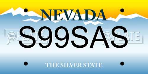 S99SAS Nevada License Plate
