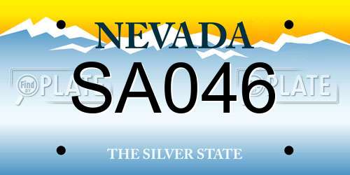 SA046 Nevada License Plate