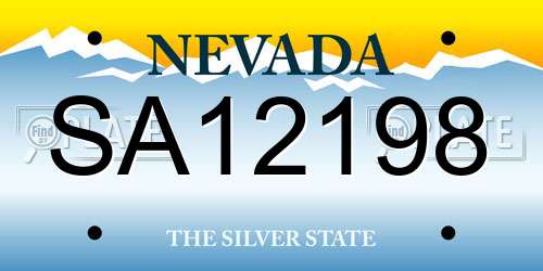 SA12198 Nevada License Plate
