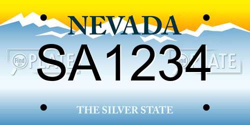 SA1234 Nevada License Plate