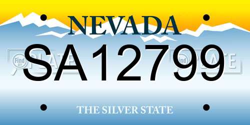SA12799 Nevada License Plate