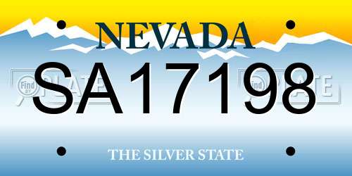 SA17198 Nevada License Plate