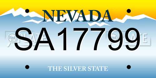 SA17799 Nevada License Plate