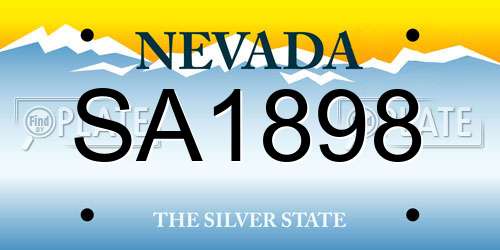 SA1898 Nevada License Plate