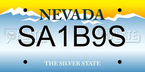 SA1B9S Nevada License Plate
