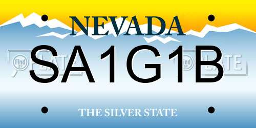 SA1G1B Nevada License Plate