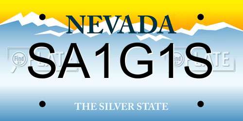 SA1G1S Nevada License Plate
