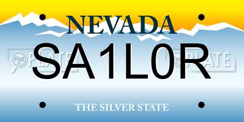 SA1L0R Nevada License Plate