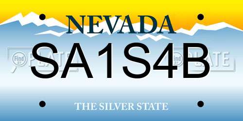 SA1S4B Nevada License Plate