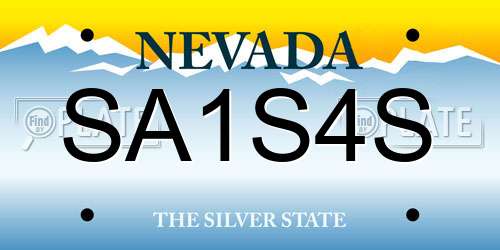 SA1S4S Nevada License Plate