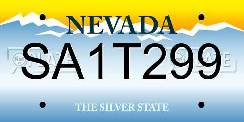 SA1T299 Nevada License Plate