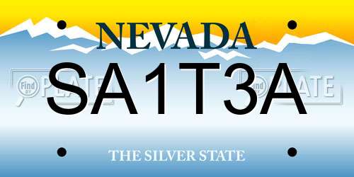SA1T3A Nevada License Plate