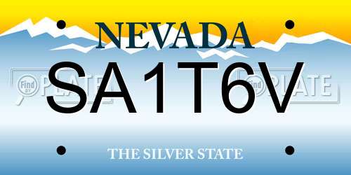 SA1T6V Nevada License Plate