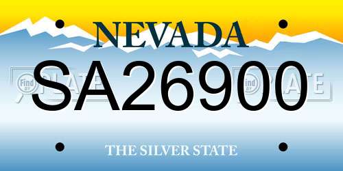 SA26900 Nevada License Plate