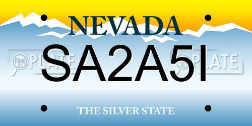 SA2A5I Nevada License Plate