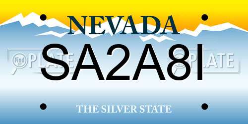SA2A8I Nevada License Plate