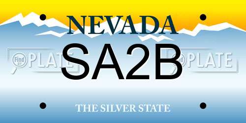 SA2B Nevada License Plate