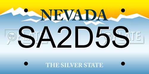 SA2D5S Nevada License Plate