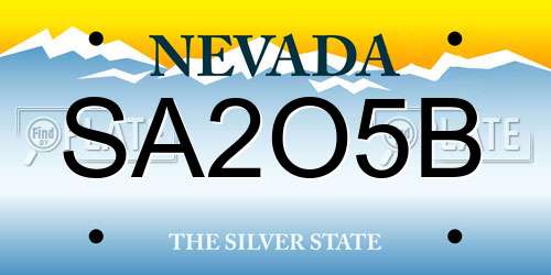 SA2O5B Nevada License Plate