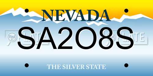 SA2O8S Nevada License Plate